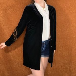 Black velvet cardigan, size L
